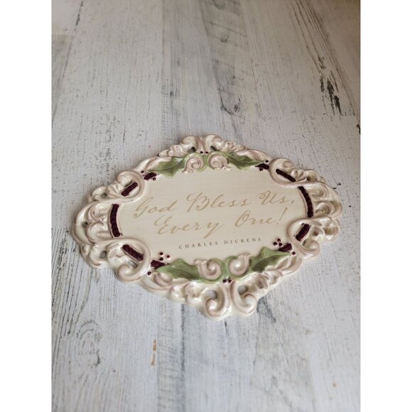 God Bless us, every one! Charles dickens ceramic hanging plate - Picture 1 of 4